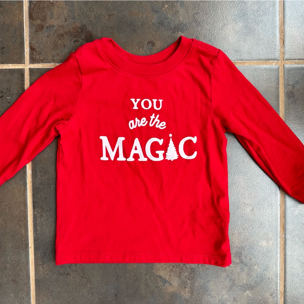 Cat & Jack red long sleeve shirt.